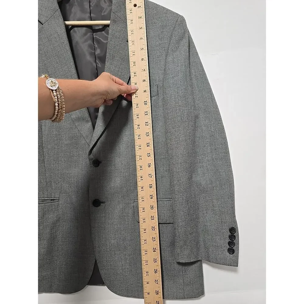 Statement Exclusive Mens 40S Gray Heather Lightweight Blazer Suit Jacket